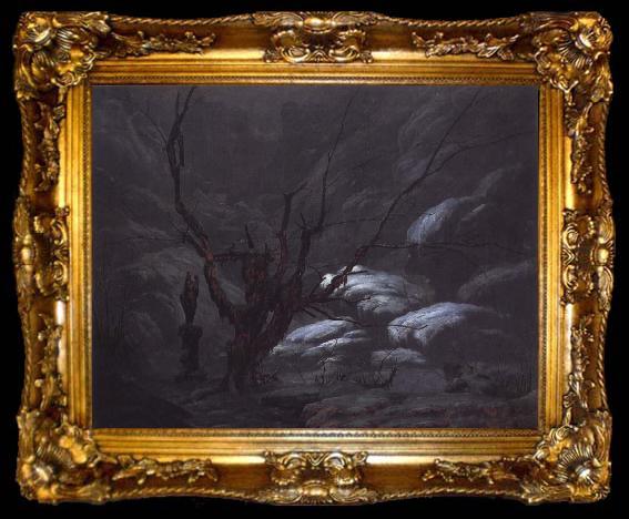 framed  Carl Blechen Mountain Gorge in Winter, ta009-2